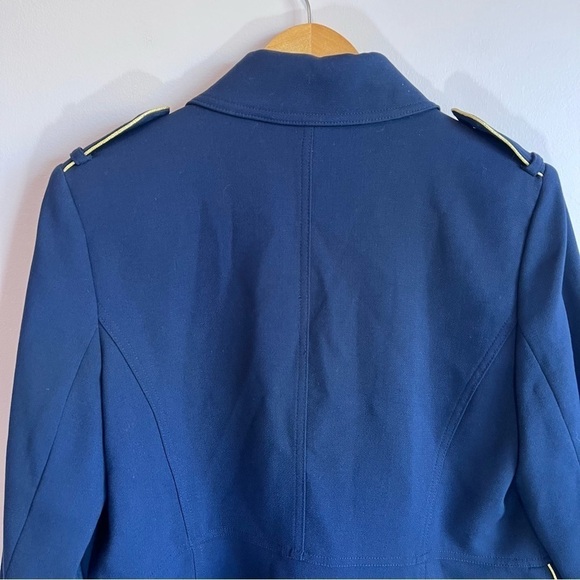 CHICOS NWT Long Sleeve Navy and Gold Military Structured Jacket Size 1 Medium - Picture 12 of 15